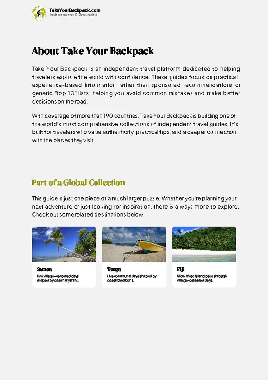 example page 1 from our offline Travel Guide for American Samoa